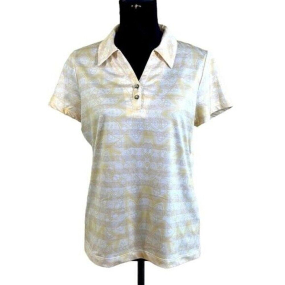 Chico's Zenergy Golf Polo Size 1 (8) Medium Striped - Picture 3 of 15